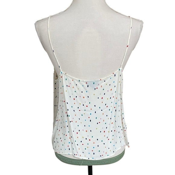 Topshop White Multicolor Polka Dot Cami Tank Top Size M - Picture 9 of 13